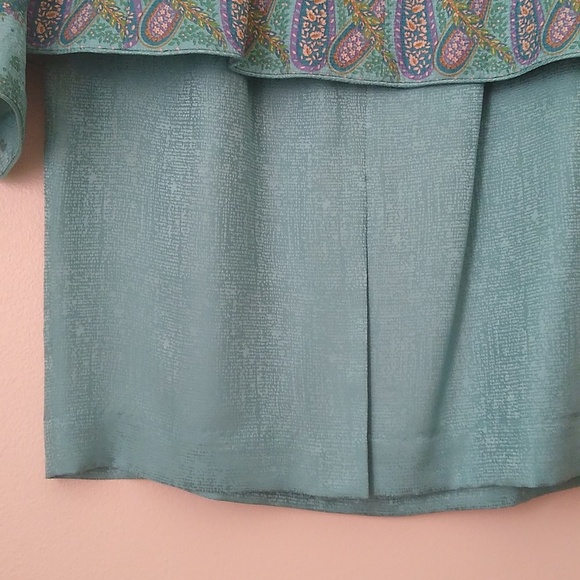 ADRIANNA PAPELL| Women 100% Silk | A-line Full| 8| Paisley| Skirt Sets | - Picture 9 of 15